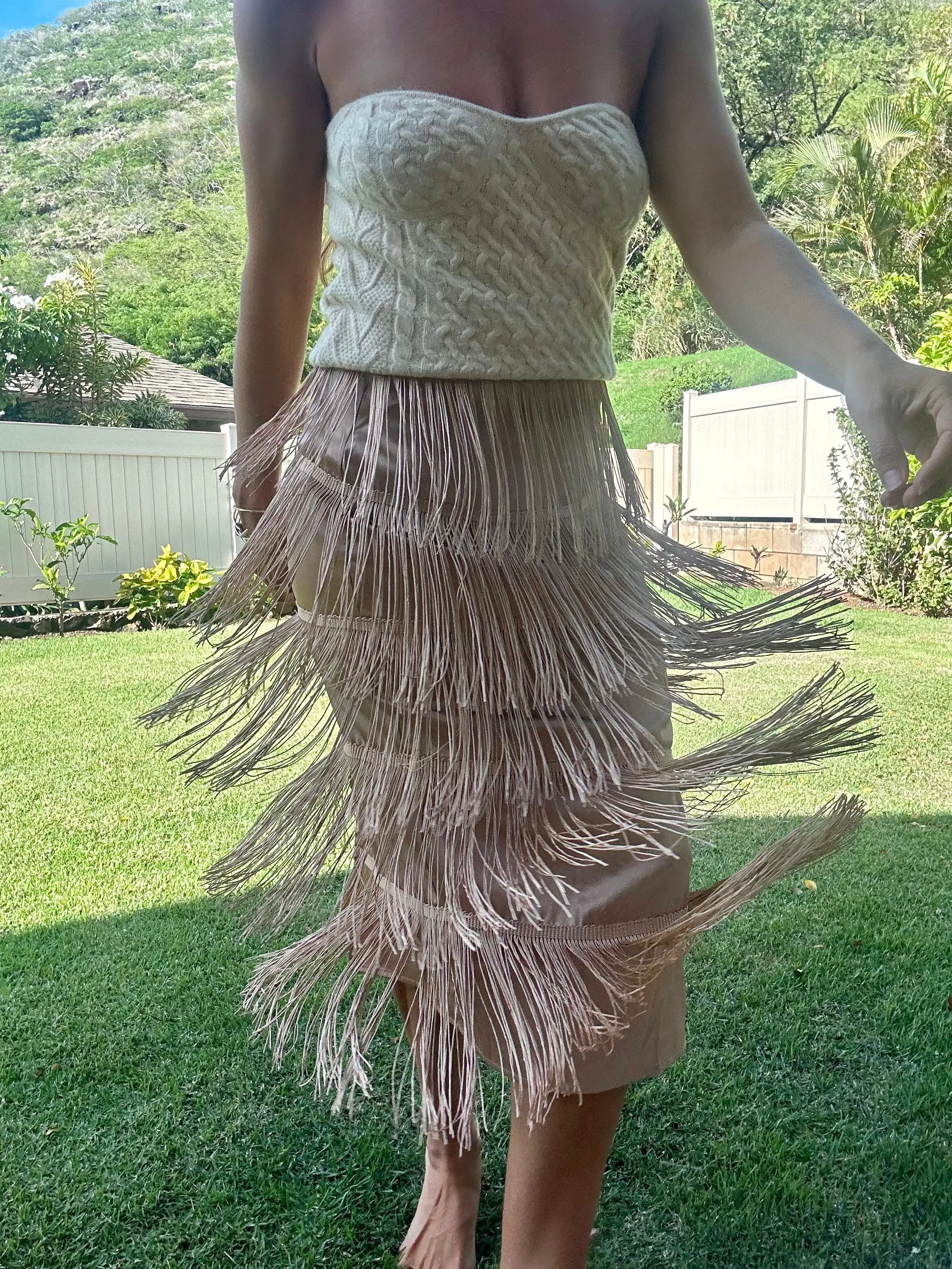 Frankie fringe midi skirt