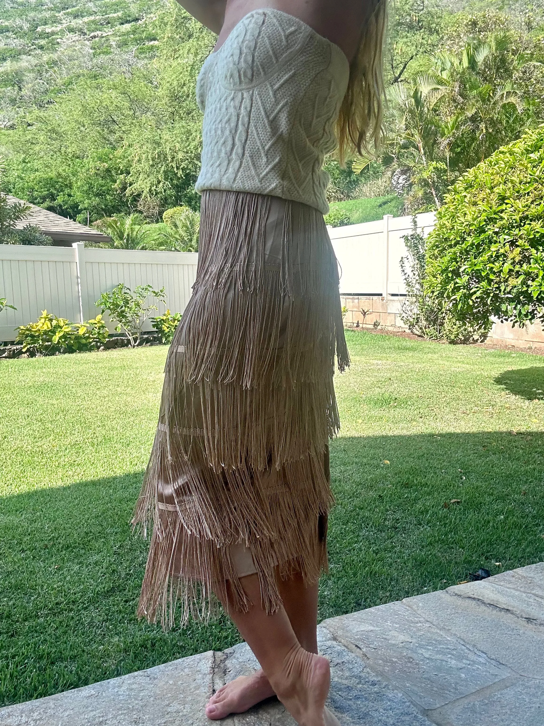 Frankie fringe midi skirt