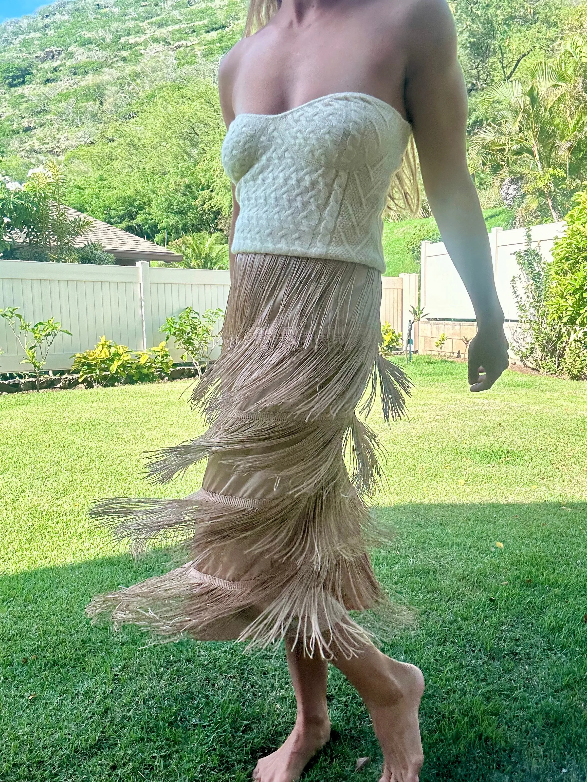 Frankie fringe midi skirt