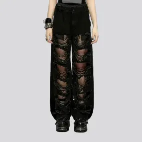 Gothic women's baggy jeans