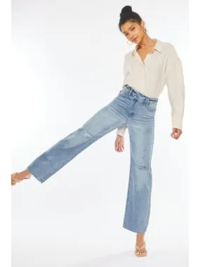 High Rise 90s Criss Cross Straight Jean