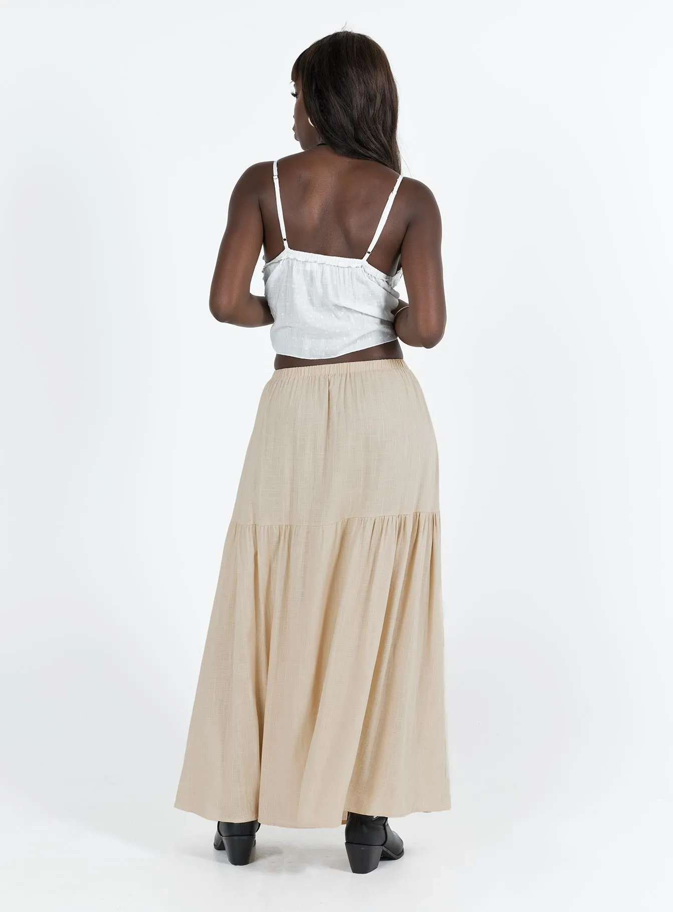 Hold Me Close Maxi Skirt Beige