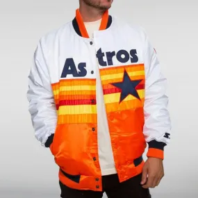 Houston Astros White and Orange Bomber Jacket