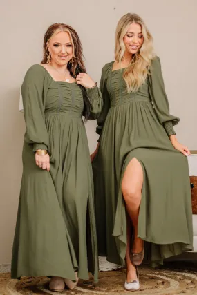 In A Ruch Maxi Dress | Moss Green