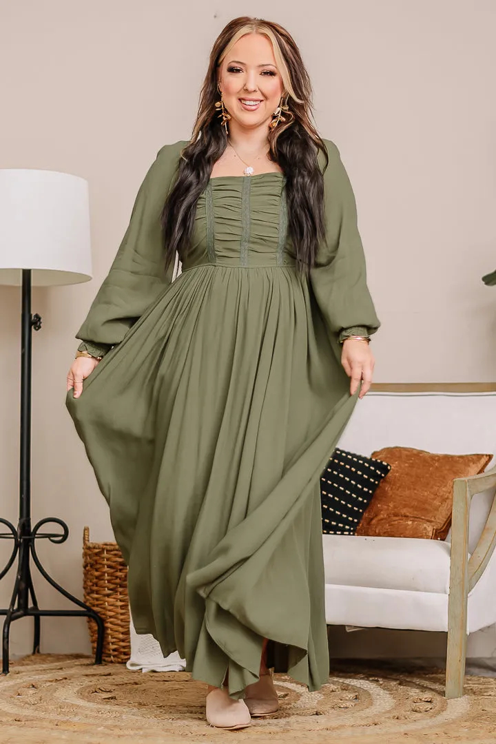 In A Ruch Maxi Dress | Moss Green