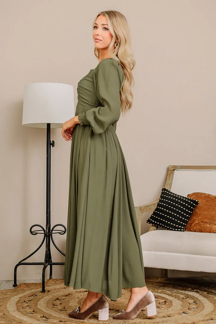 In A Ruch Maxi Dress | Moss Green