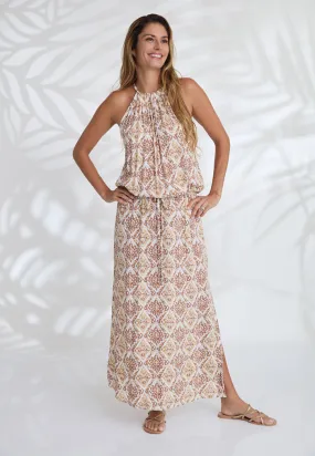 Indii Breeze Susan Halter Maxi Dress - Diamond Latte