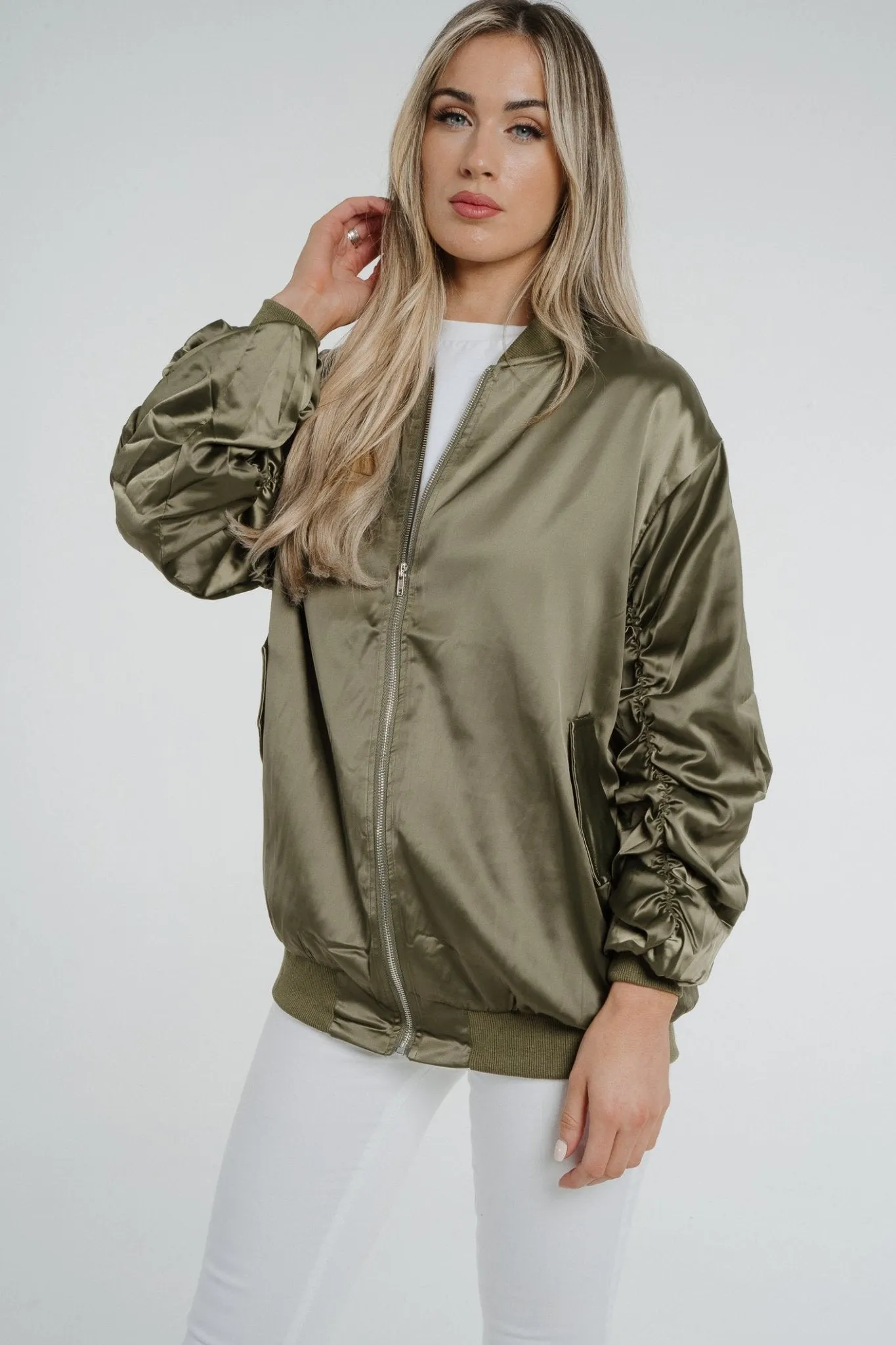 Ivy Zip Jacket In Khaki