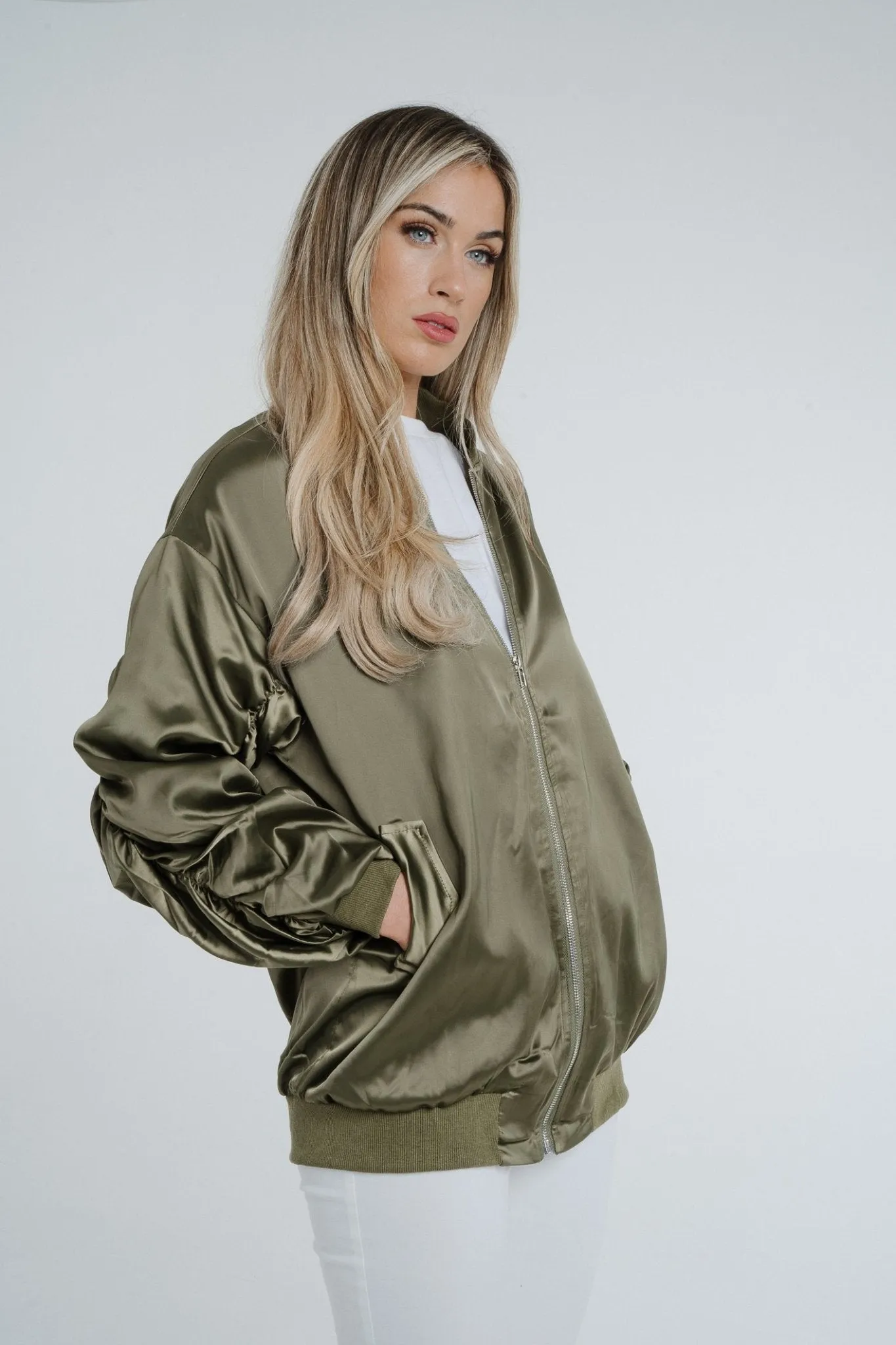 Ivy Zip Jacket In Khaki