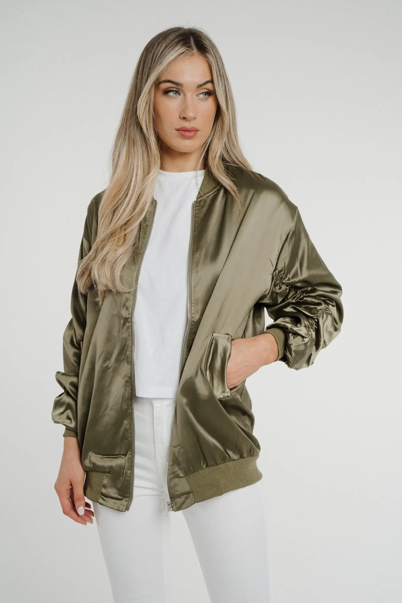 Ivy Zip Jacket In Khaki