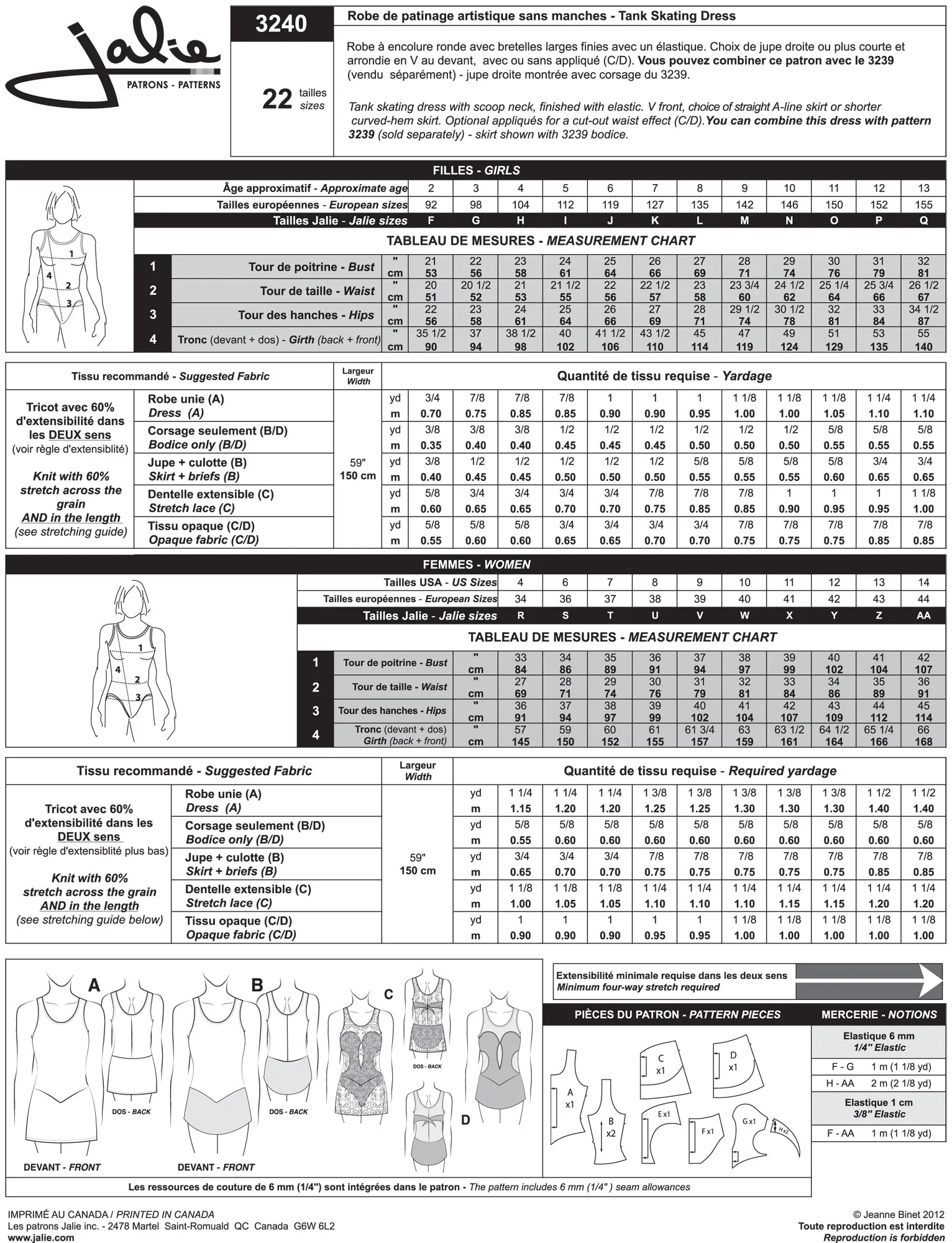 Jalie Pattern 3240 - Tank skating dress