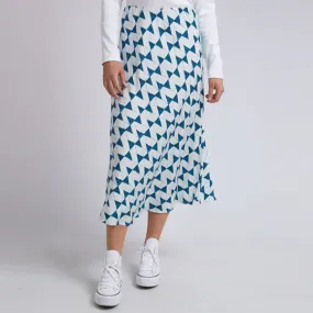 Janey Geo Skirt - Navy Geo Print