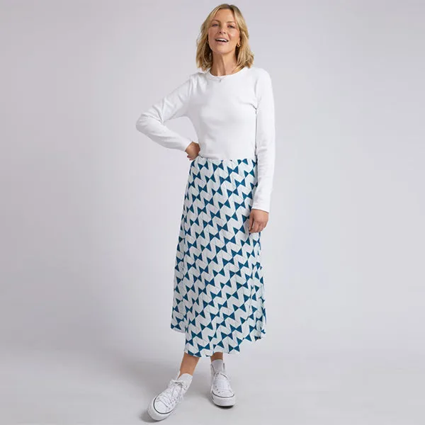 Janey Geo Skirt - Navy Geo Print