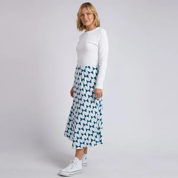 Janey Geo Skirt - Navy Geo Print