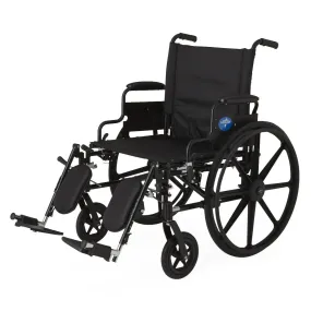 K4 Extra-Wide Lightweight Wheelchair with Removable Desk-Length Arms and Elevating Leg Rests, 22"