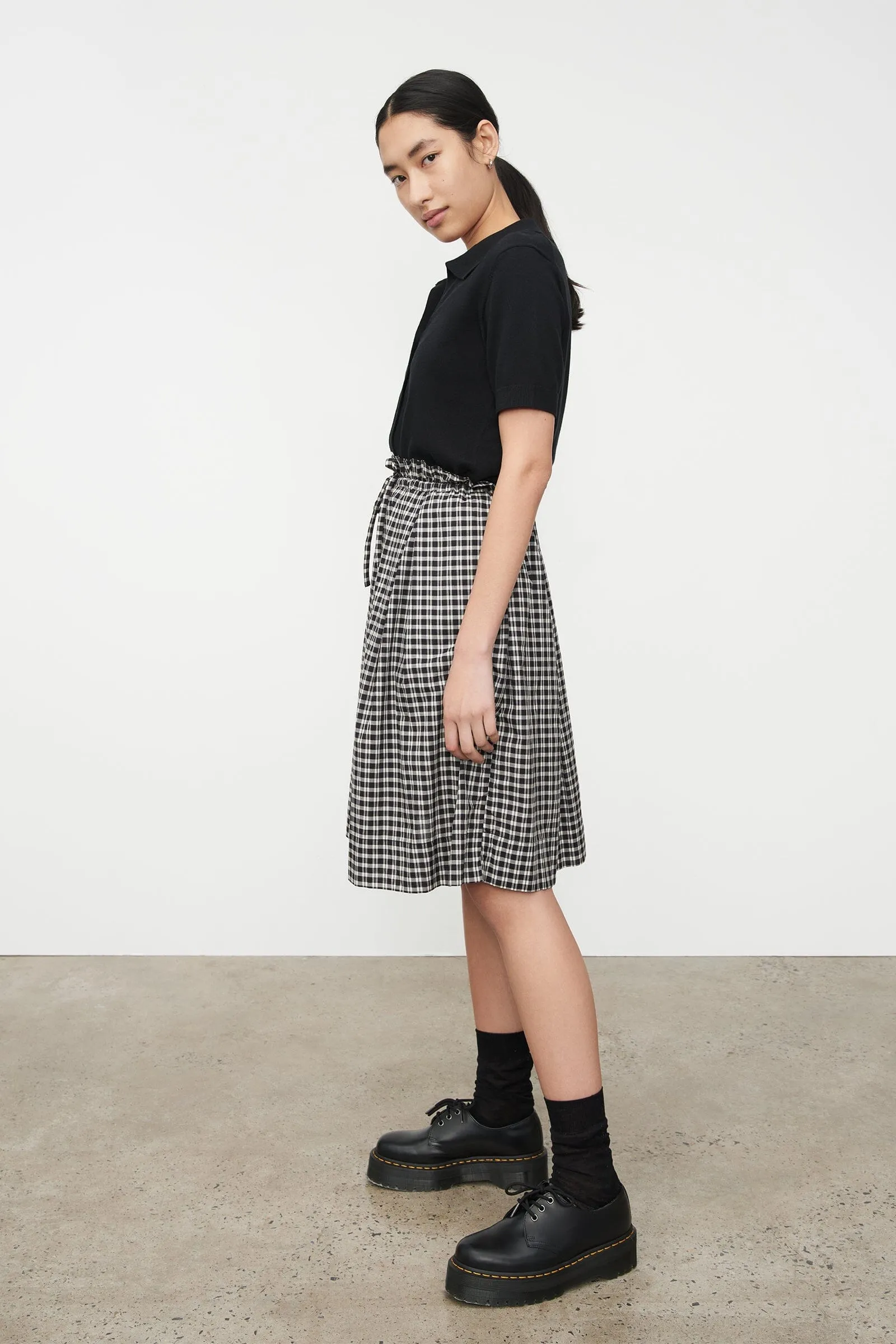 Kowtow Stevie Skirt - Monochrome Check