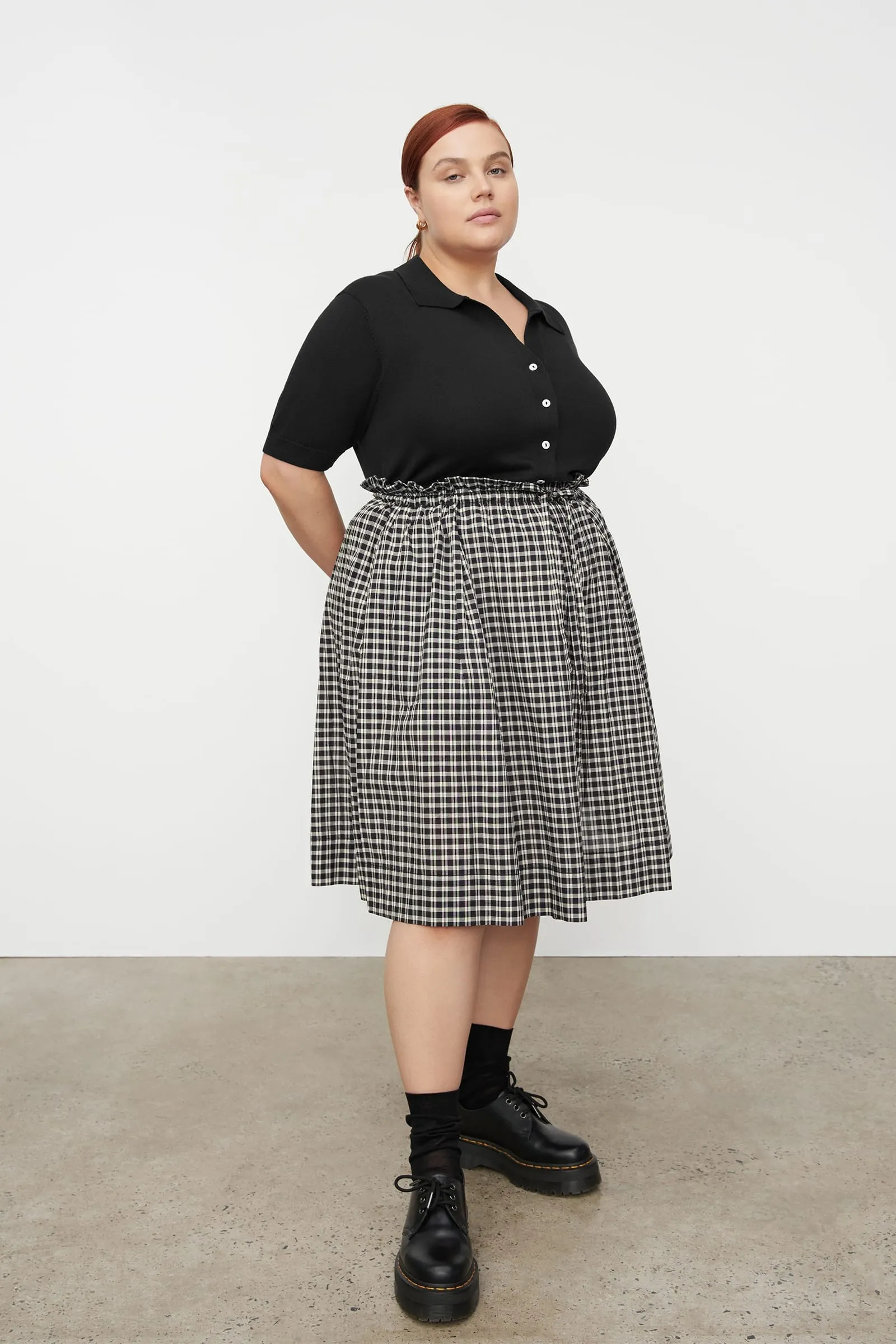 Kowtow Stevie Skirt - Monochrome Check