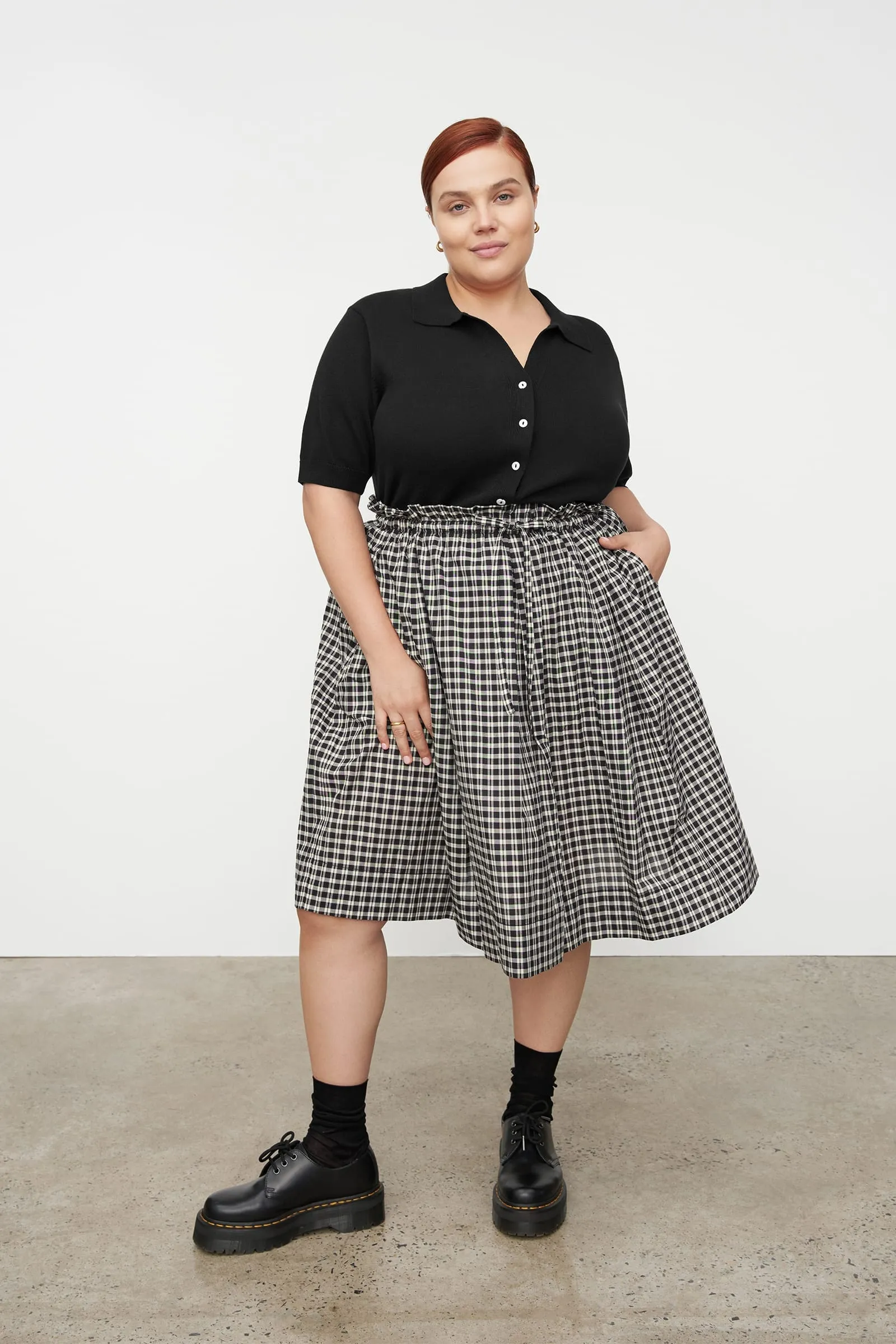 Kowtow Stevie Skirt - Monochrome Check