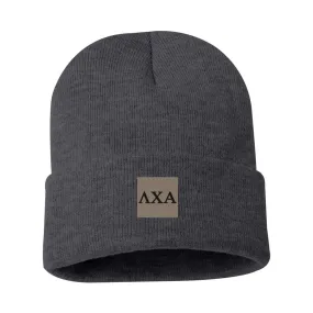 Lambda Chi Charcoal Letter Beanie