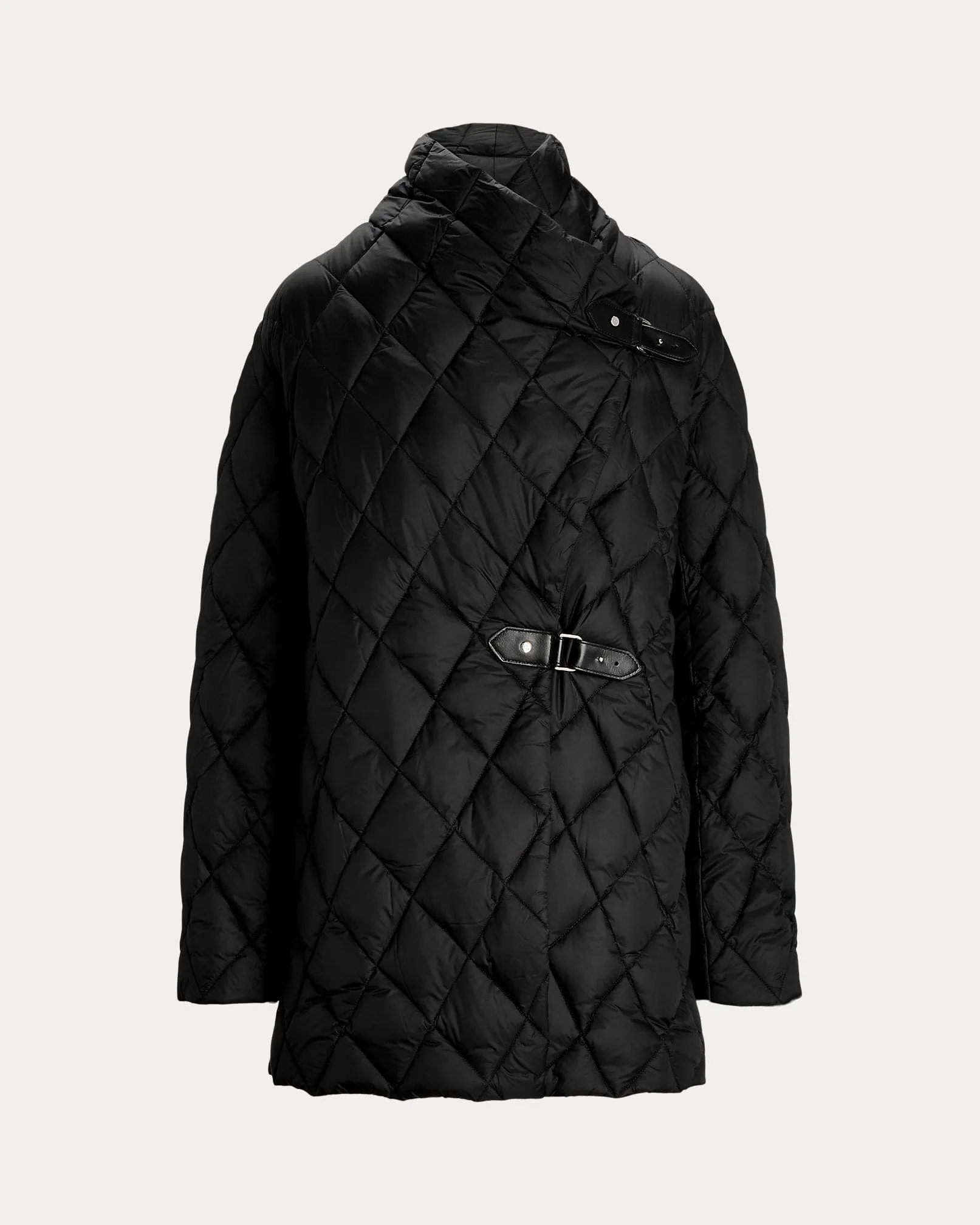 Lauren Ralph Lauren Buckle-Trim Diamond Quilted Coat In Black