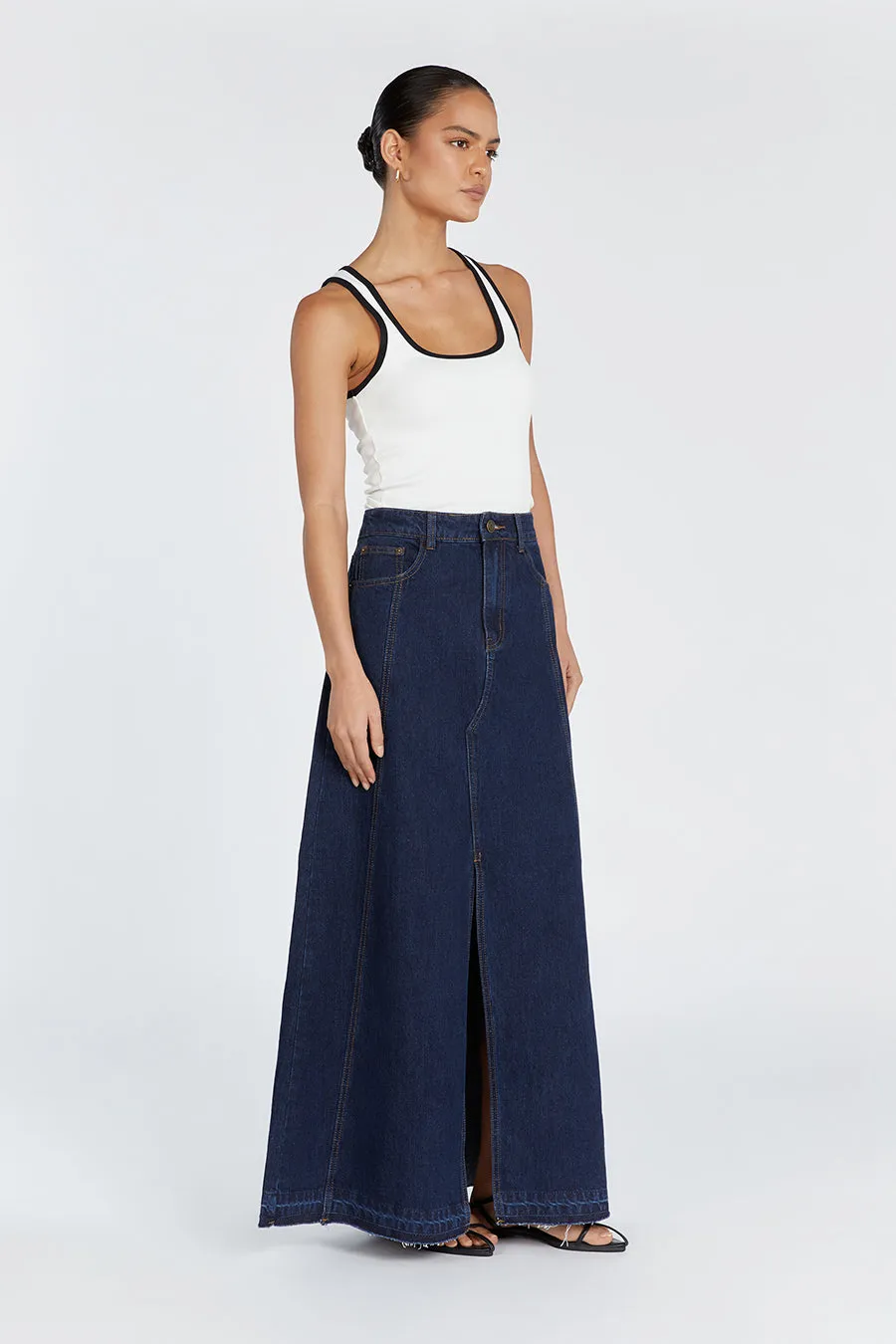 LENNON INDIGO DENIM MAXI SKIRT