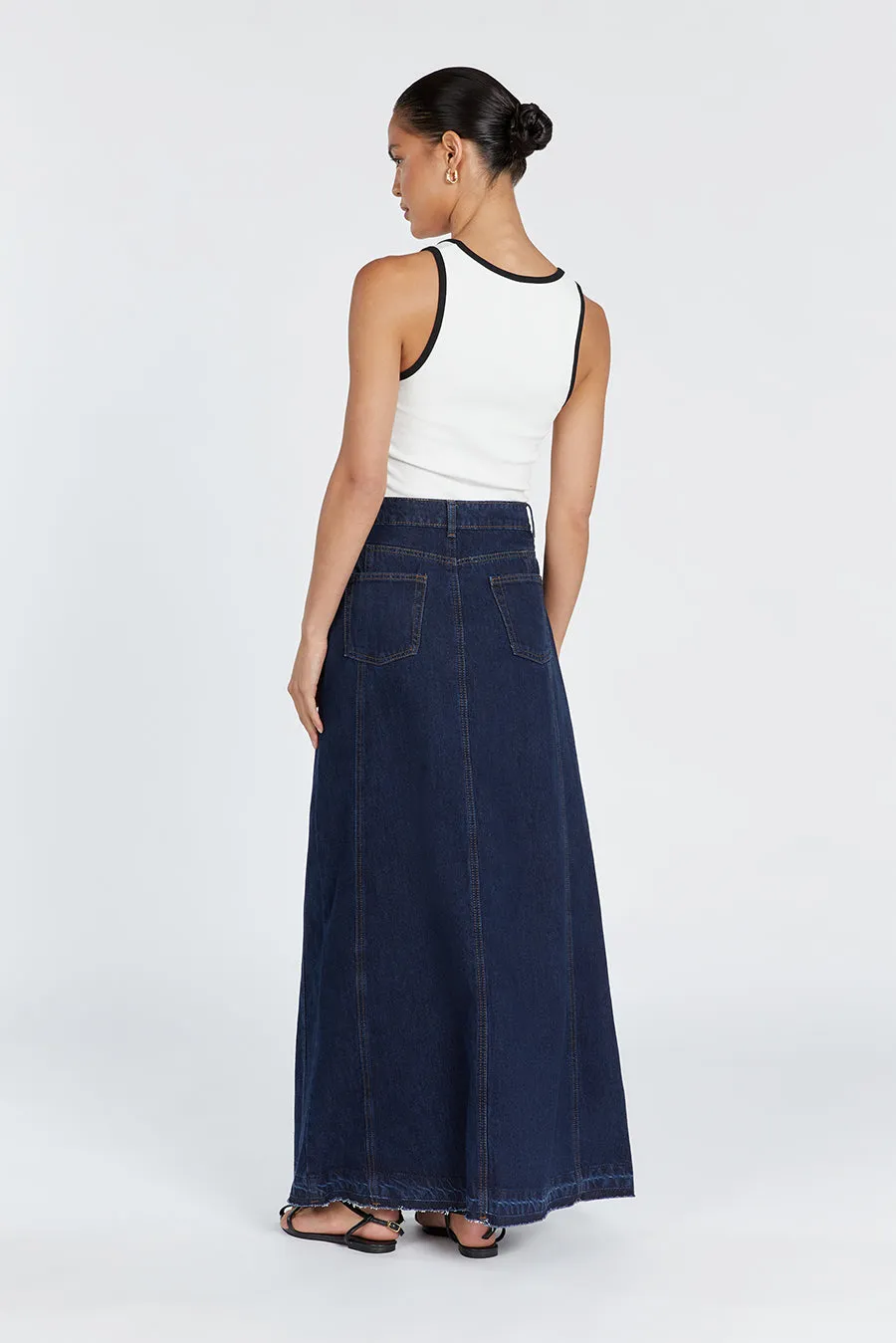 LENNON INDIGO DENIM MAXI SKIRT