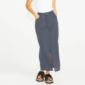 Liberty Maxi Skirt - Navy White Stripe