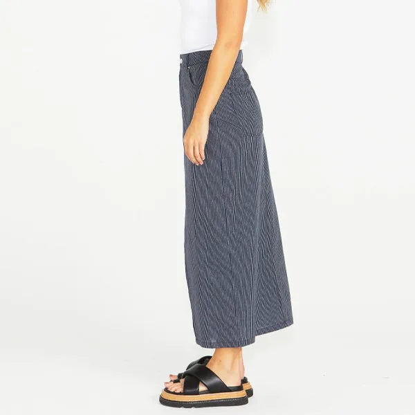 Liberty Maxi Skirt - Navy White Stripe