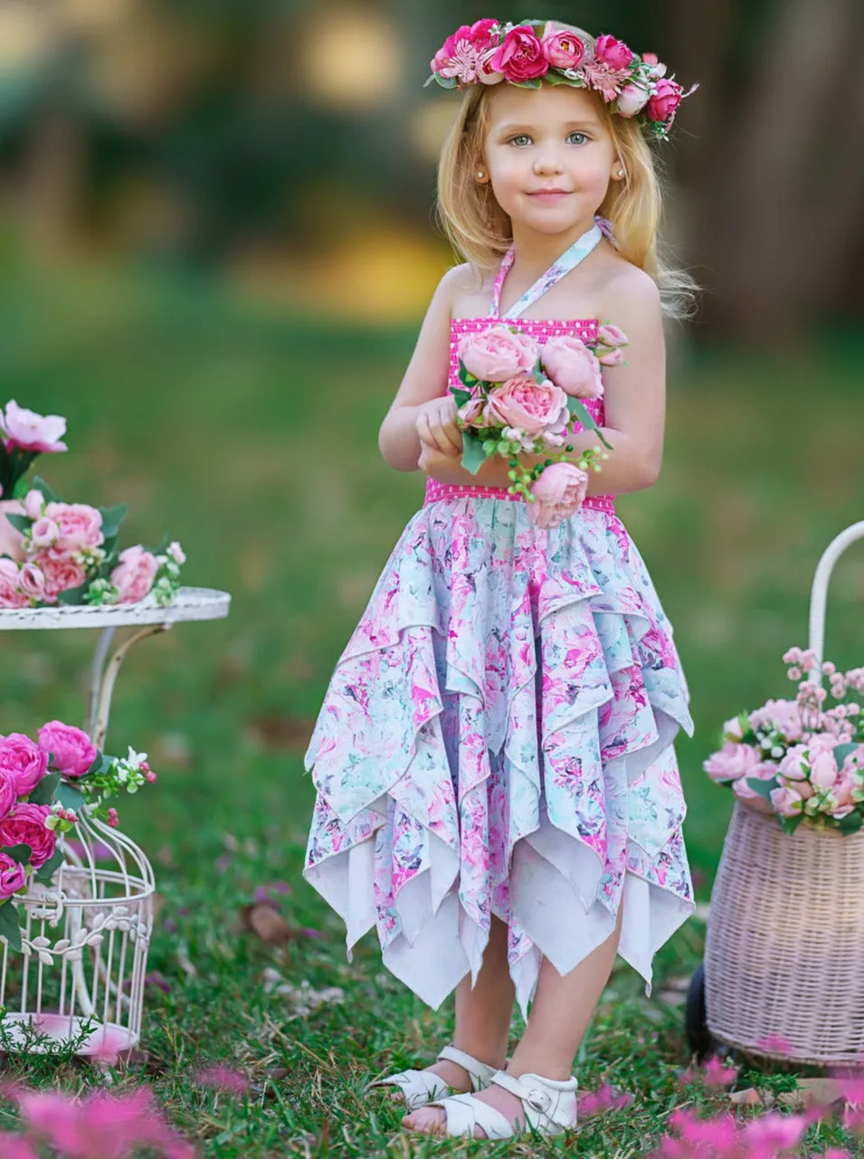 Lovely Spring Days Smocked Handkerchief Dress