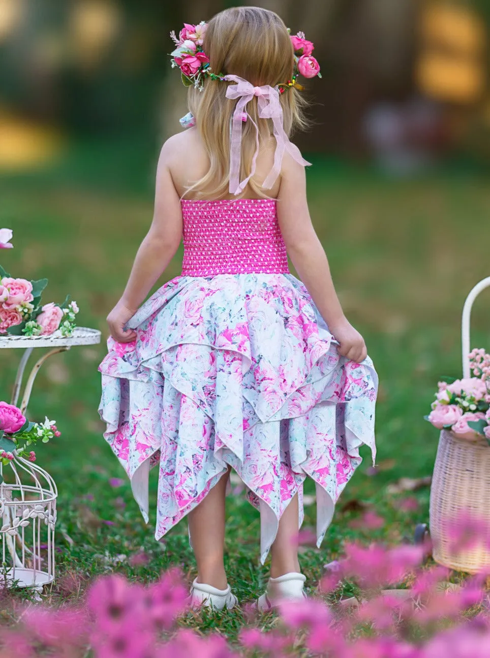 Lovely Spring Days Smocked Handkerchief Dress