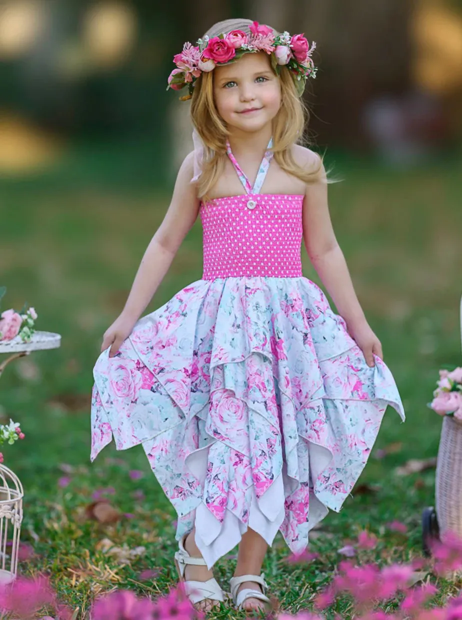 Lovely Spring Days Smocked Handkerchief Dress