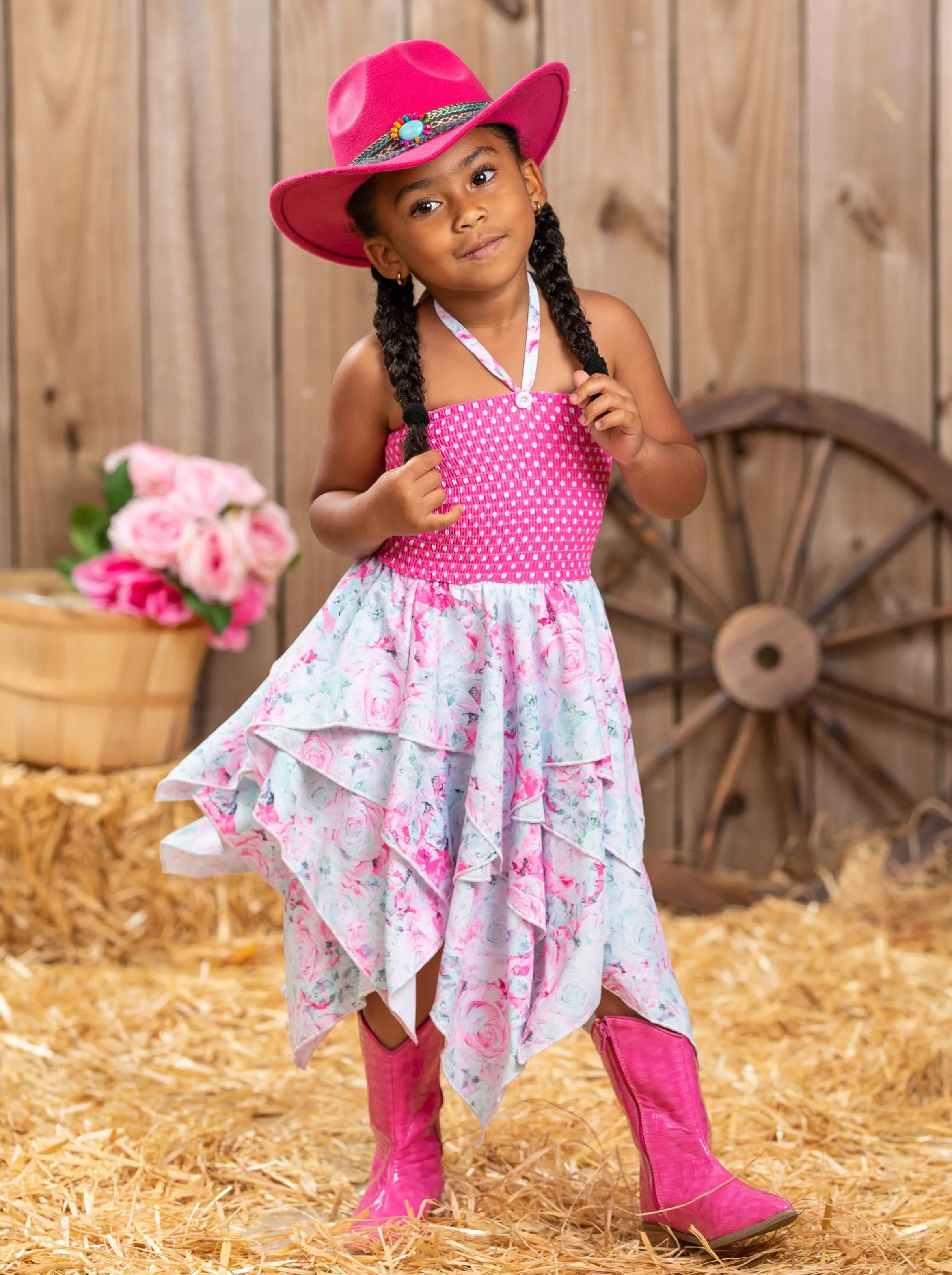 Lovely Spring Days Smocked Handkerchief Dress