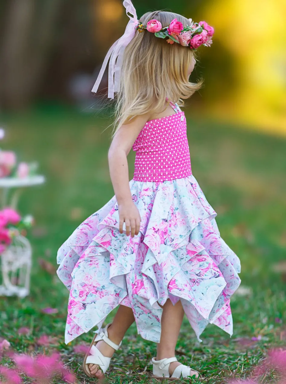 Lovely Spring Days Smocked Handkerchief Dress