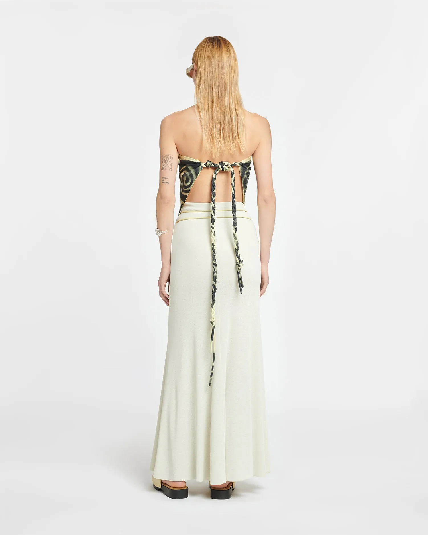 Macea - Mesh-Jersey Maxi Skirt - White Wax