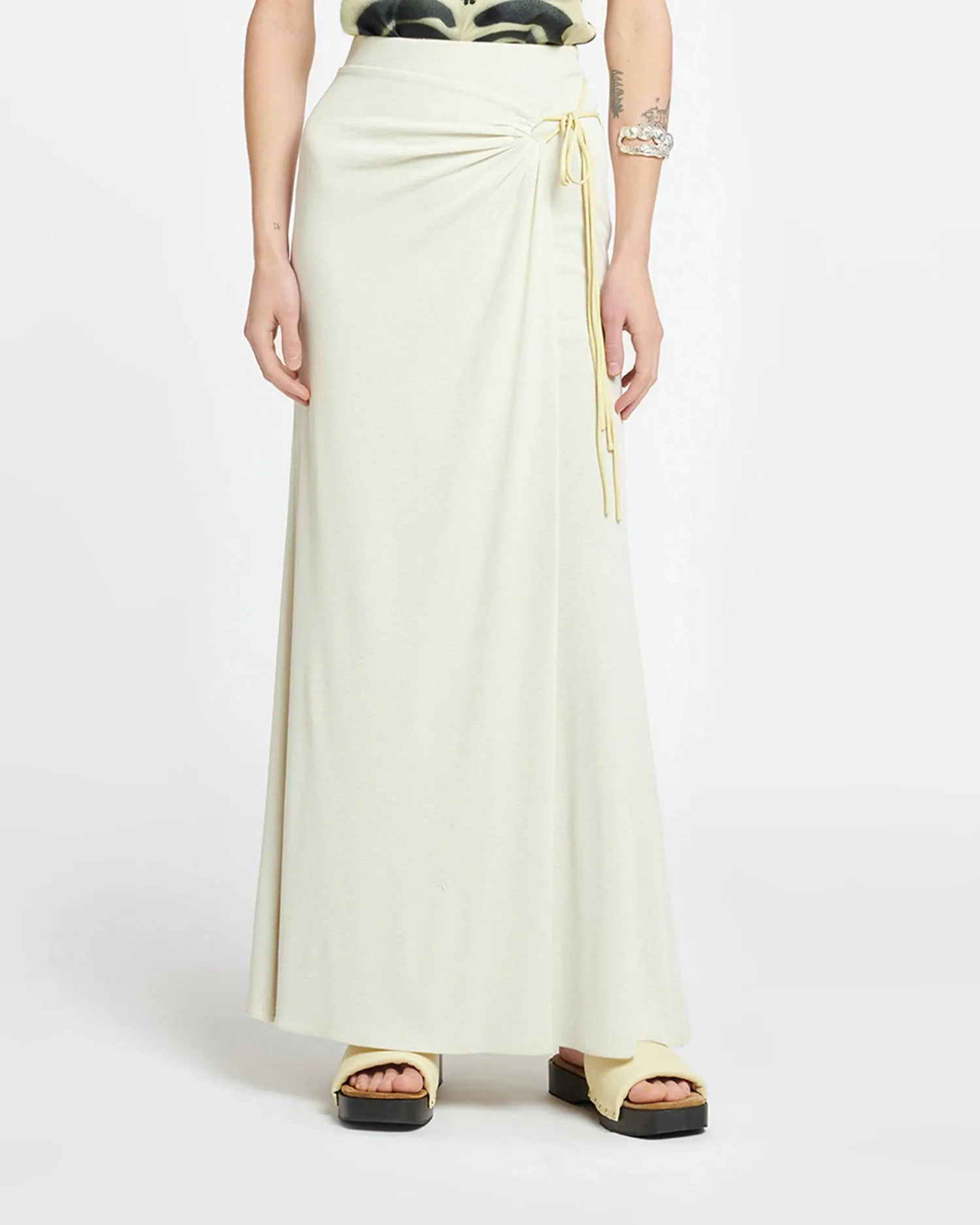 Macea - Mesh-Jersey Maxi Skirt - White Wax