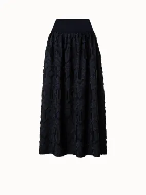 Maxi Skirt with Fringe Embroidery