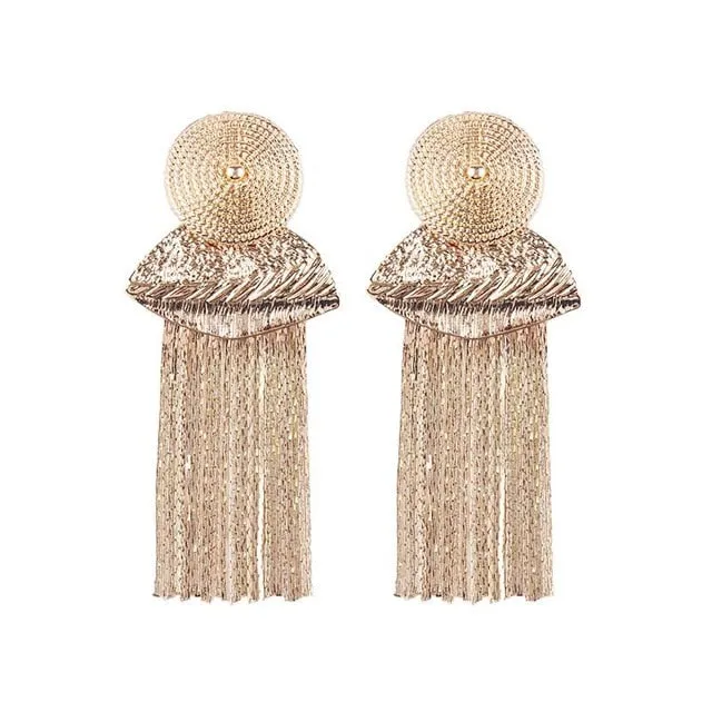 Maxi Tassel Gold Earrings