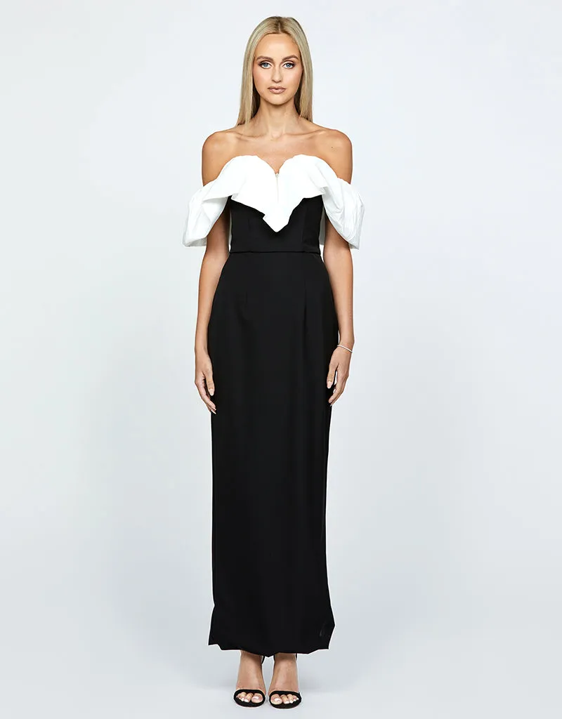 MAXINE OFF SHOULDER RUFFLE MAXI BL64D18L