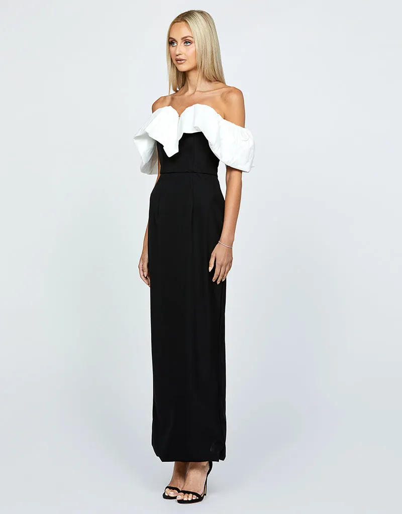 MAXINE OFF SHOULDER RUFFLE MAXI BL64D18L