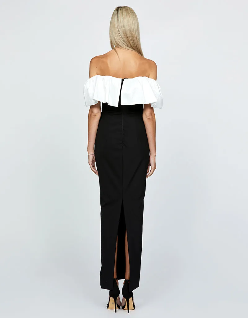 MAXINE OFF SHOULDER RUFFLE MAXI BL64D18L