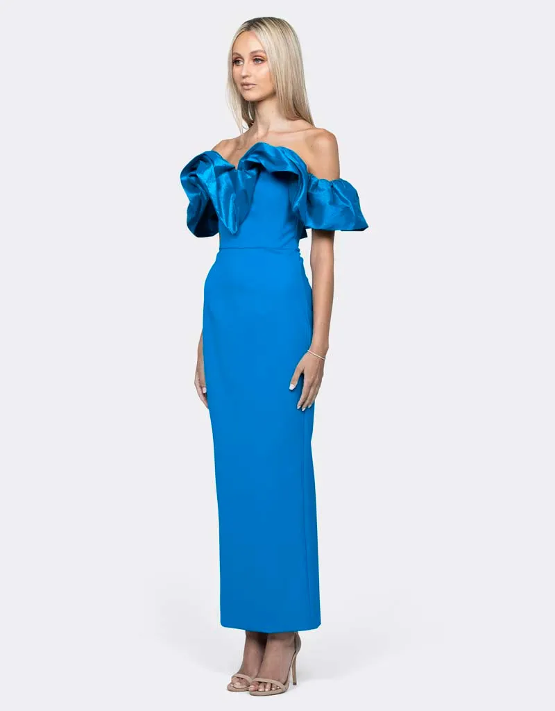 MAXINE OFF SHOULDER RUFFLE MAXI BL64D18L