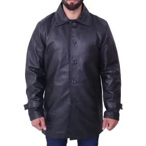 Mens Black Leather Coat