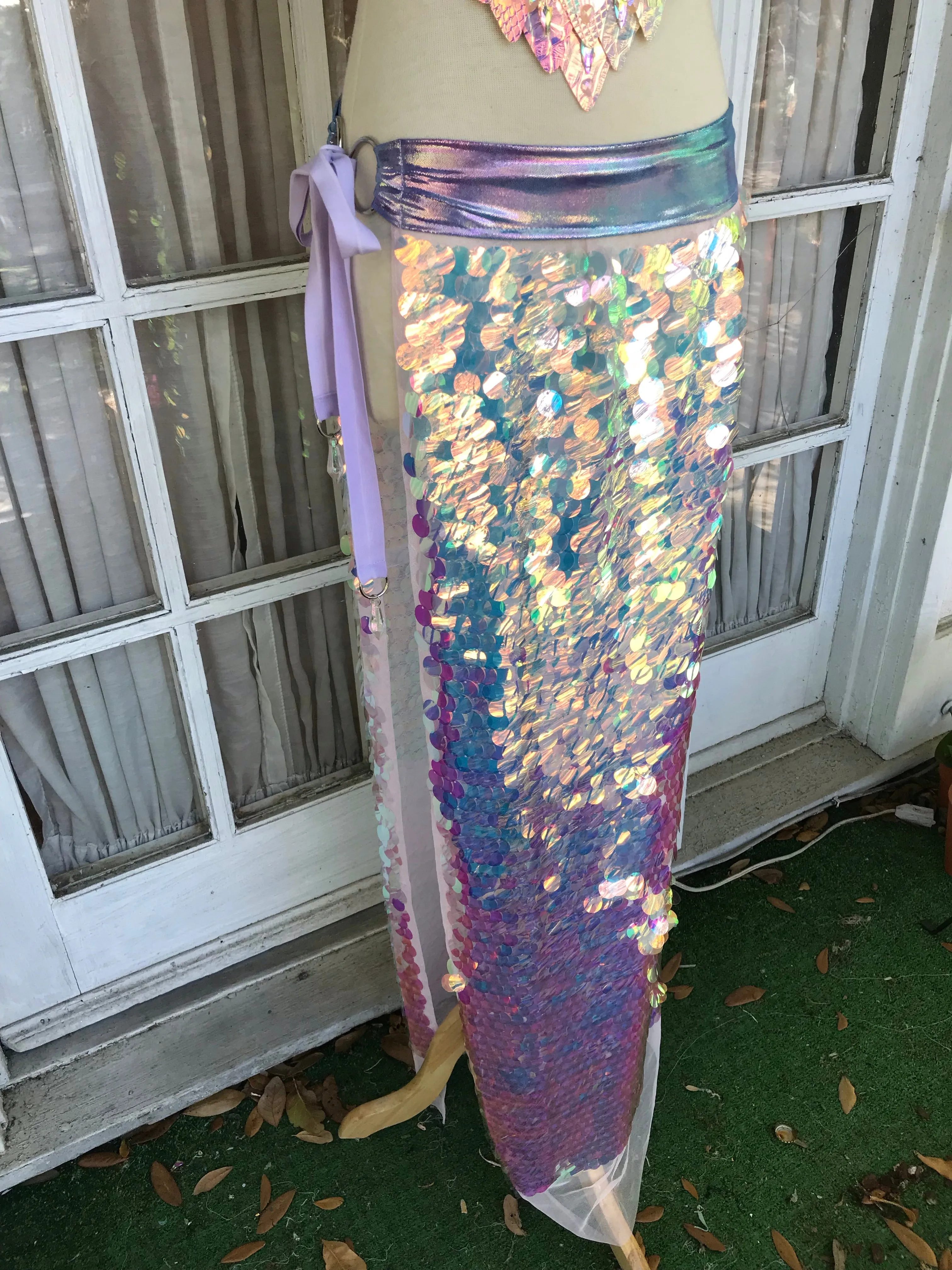 Mermaid Tears Sequin Maxi Skirt - Periwinkle Band M/L