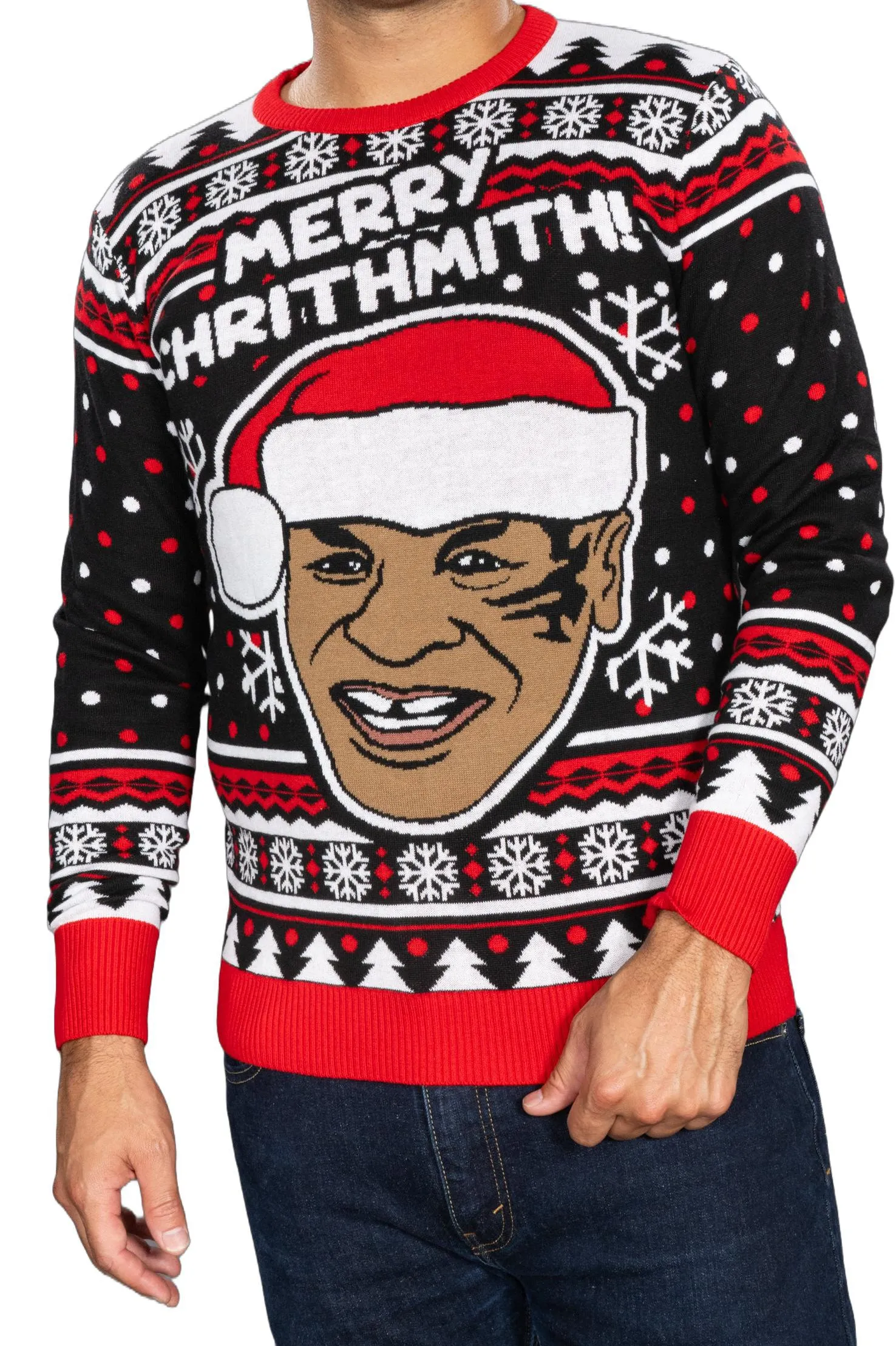 Merry Chrithmith! Funny Boxer Knitted Ugly Christmas Sweater - Long Sleeve for Men and Women