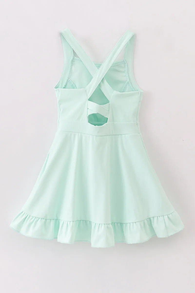 Mint active sporty ruffle tennis dress