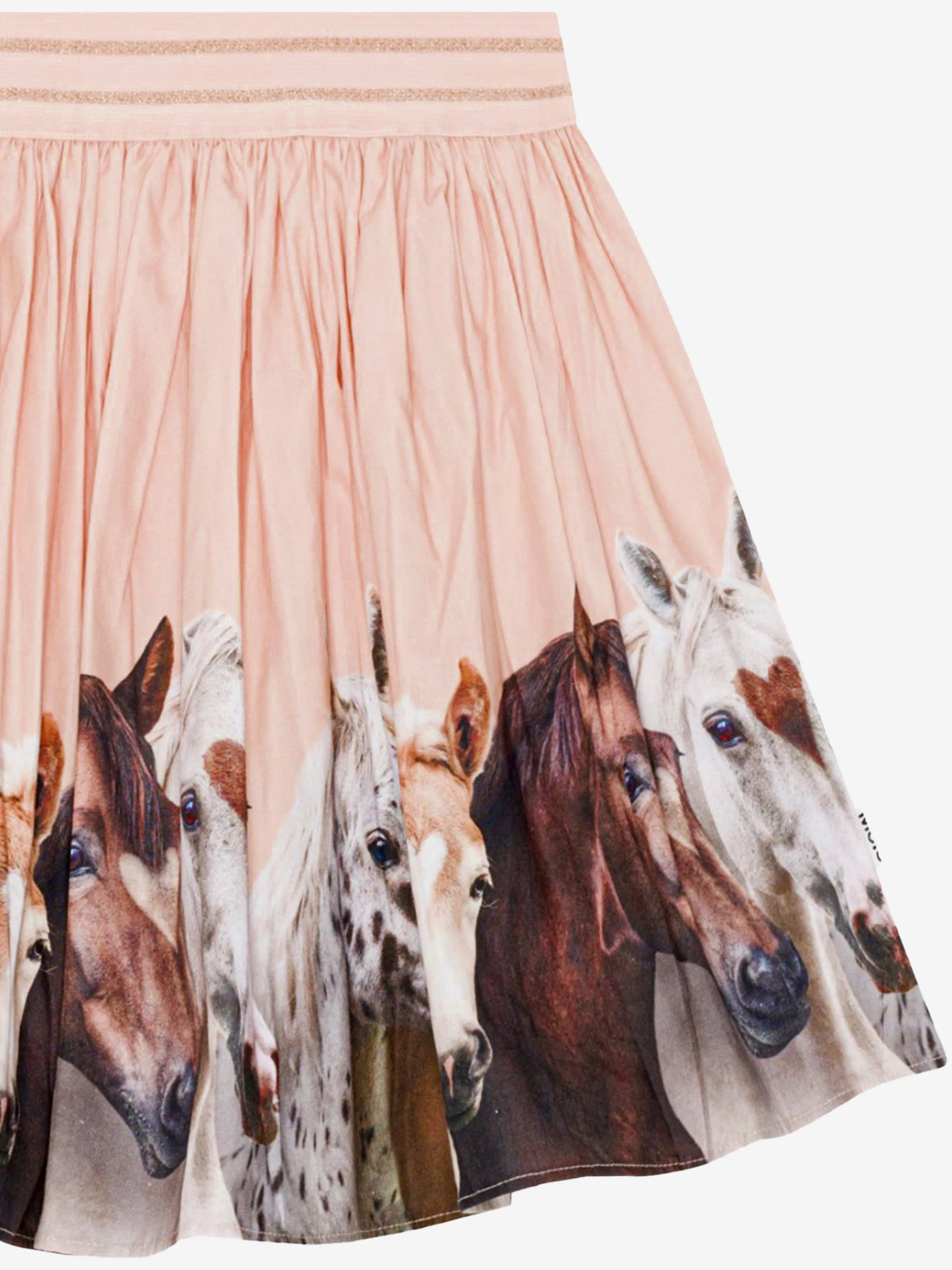 Molo Girls Horse Print Skirt in Pink