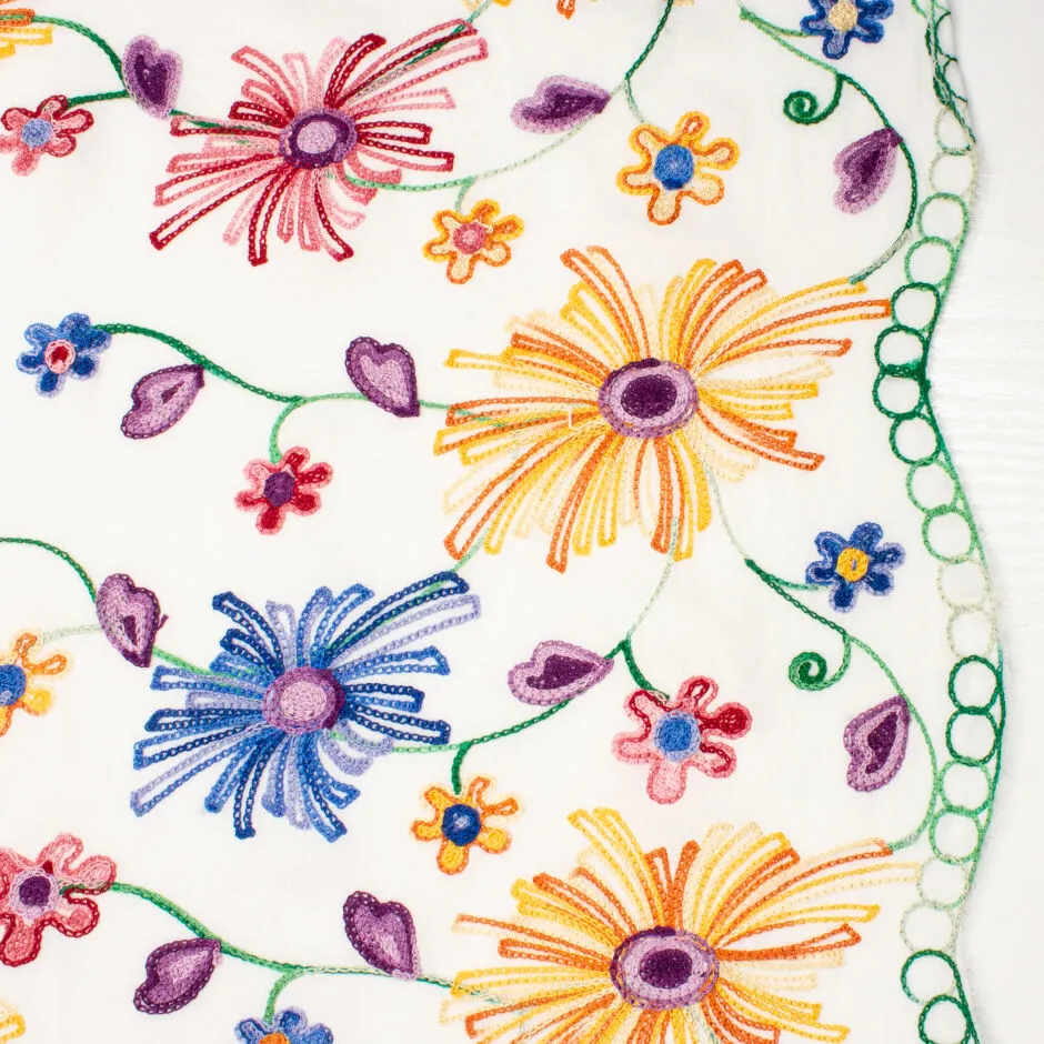 Multi Floral Embroidered Lightweight Viscose