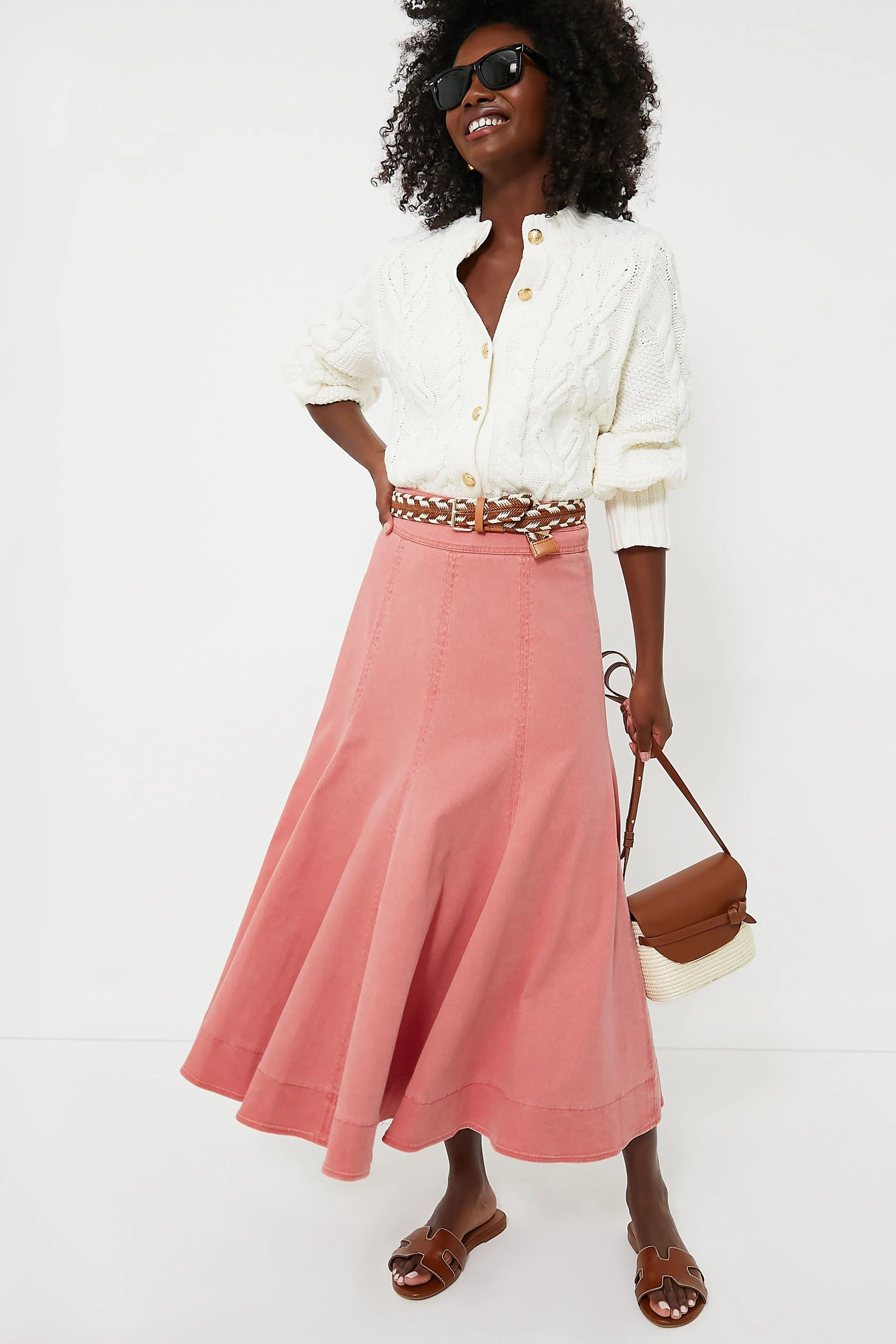 Nantucket Red Stretch Twill Brynn Skirt