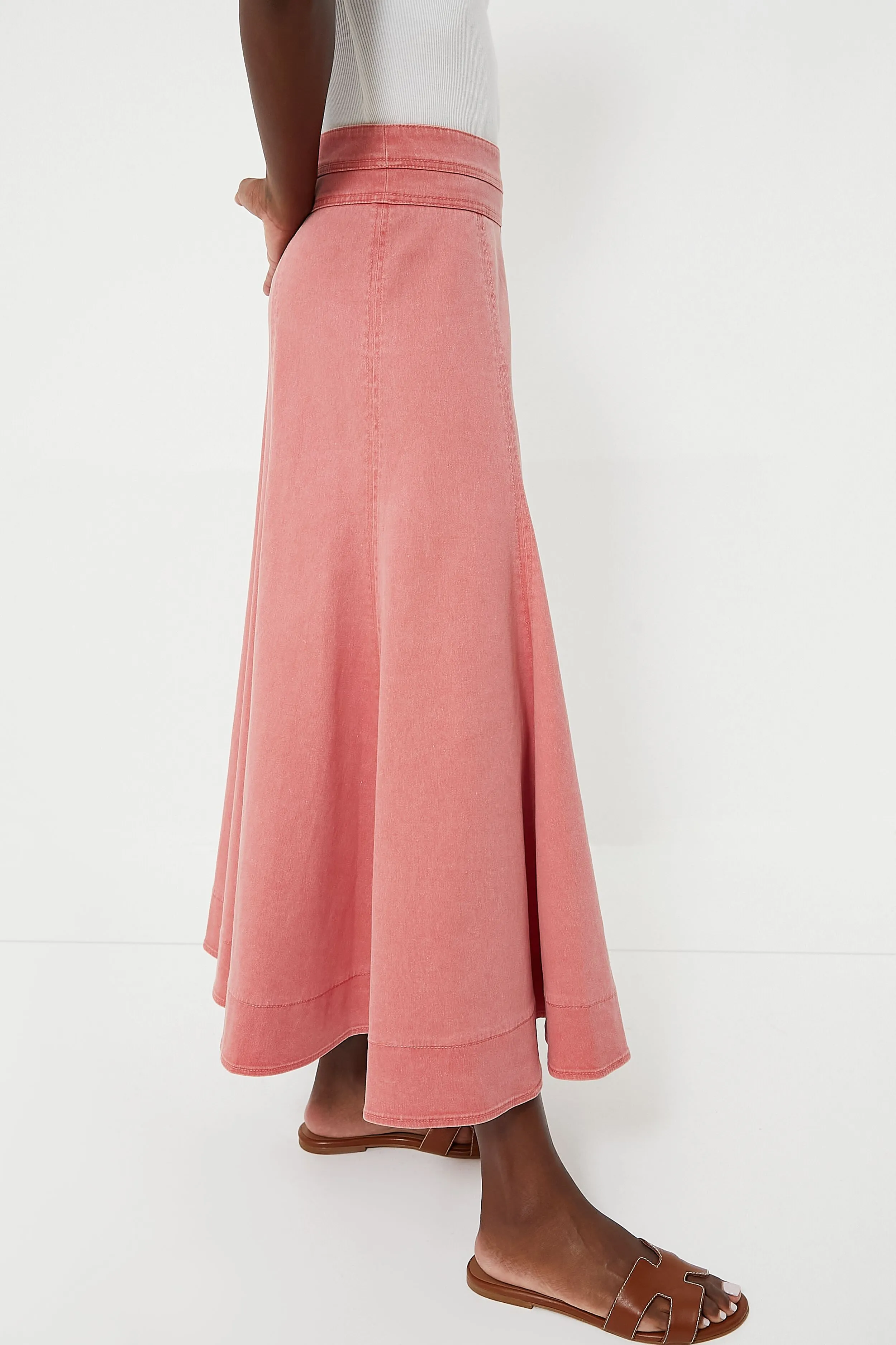 Nantucket Red Stretch Twill Brynn Skirt