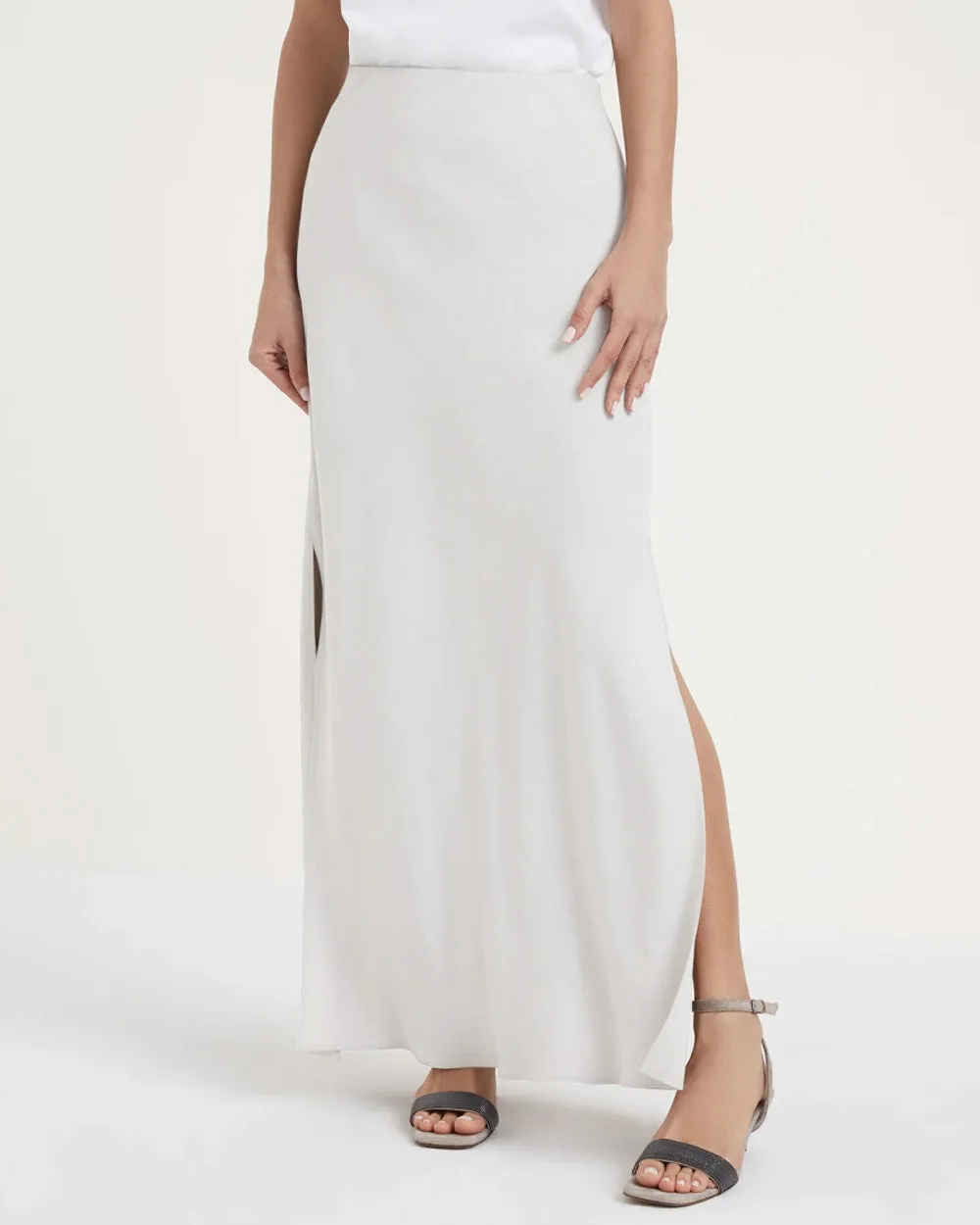 Natural Linen Bias Maxi Skirt